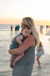 mother holding her child