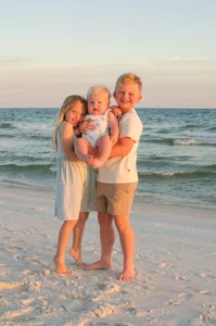 happy kids at the beach