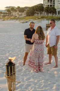 couple with wedding officiant