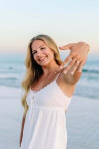 the bride flaunting her ring