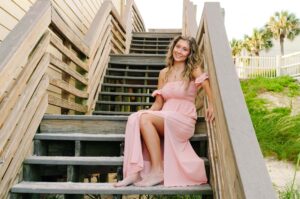 girl sitting at the stairs